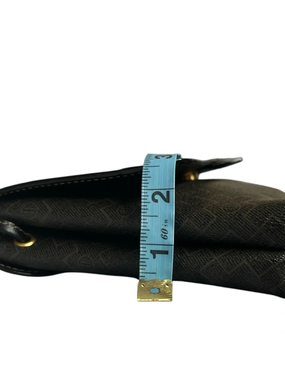 Lousier Paris Vintage Logo Black Crossbody Envelope Pocket Bag Black Gold
